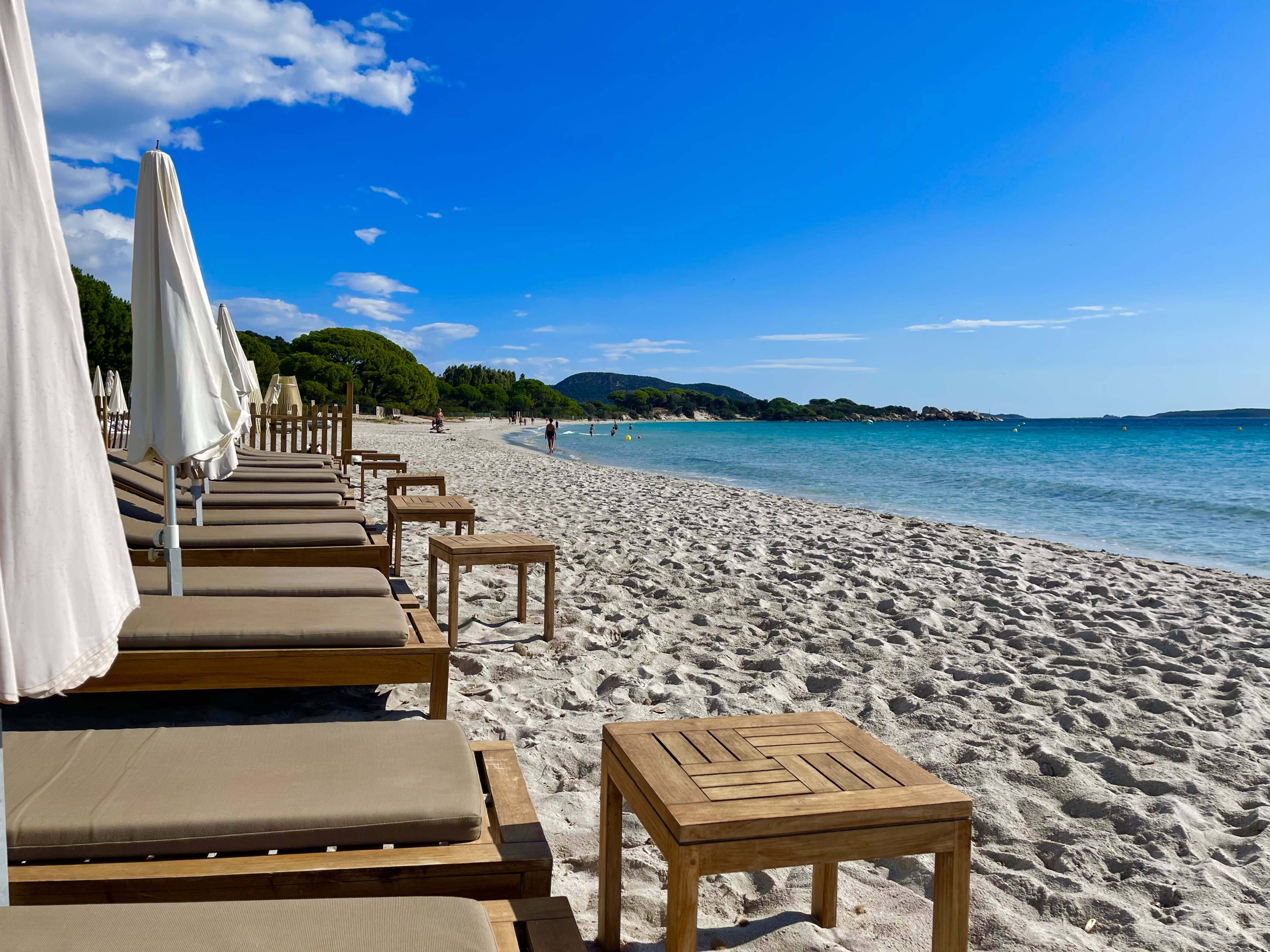 Vue de la plage de Palombaggia depuis le restaurant Le Petit Chose